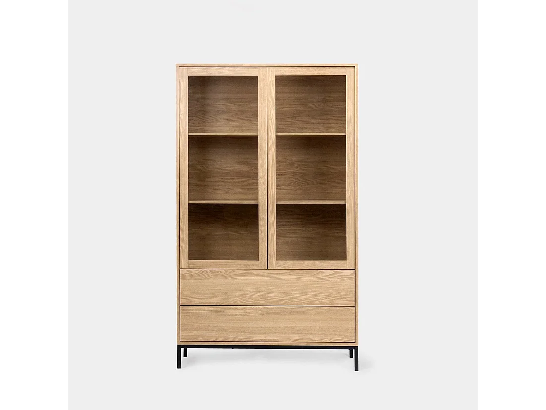 Vitrina doble de Madera Natural 170 x 100- Remi