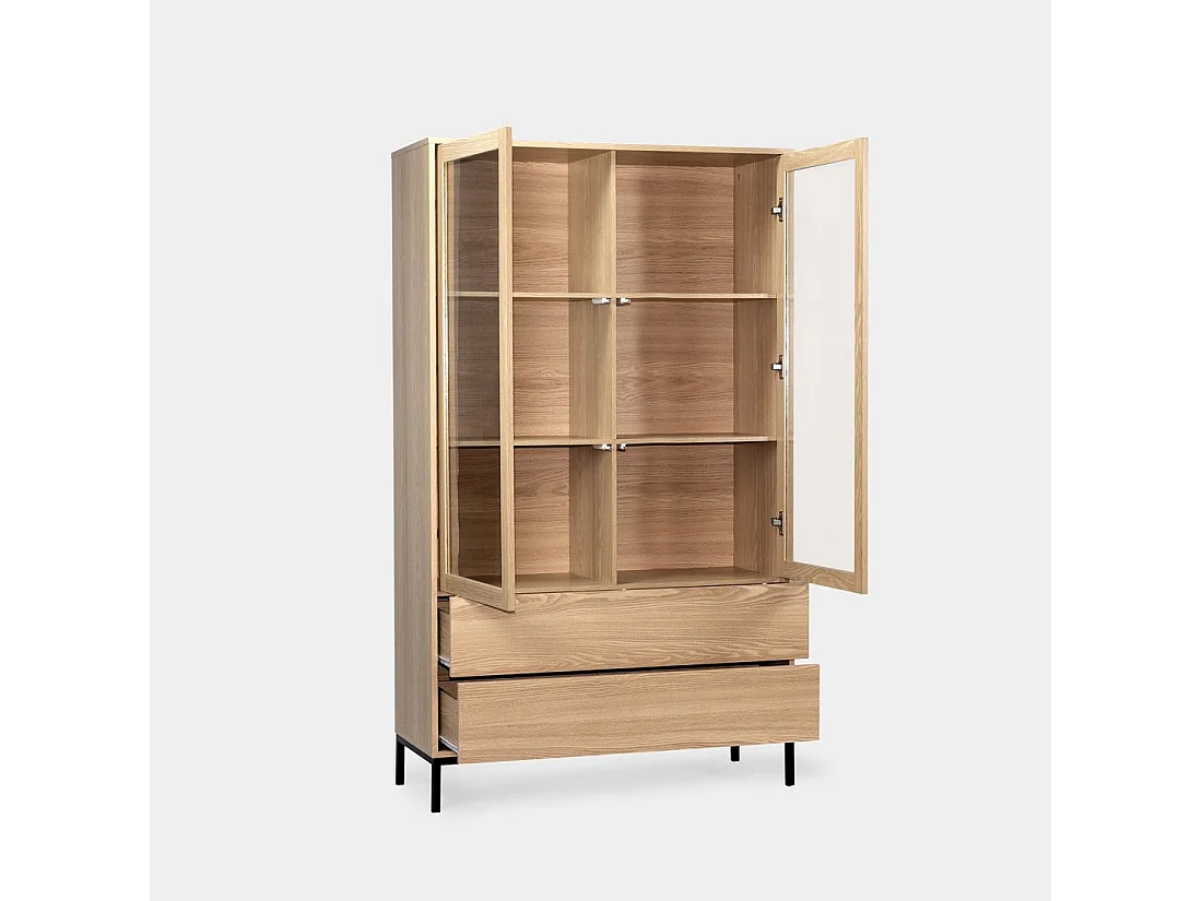 Vitrina doble de Madera Natural 170 x 100- Remi