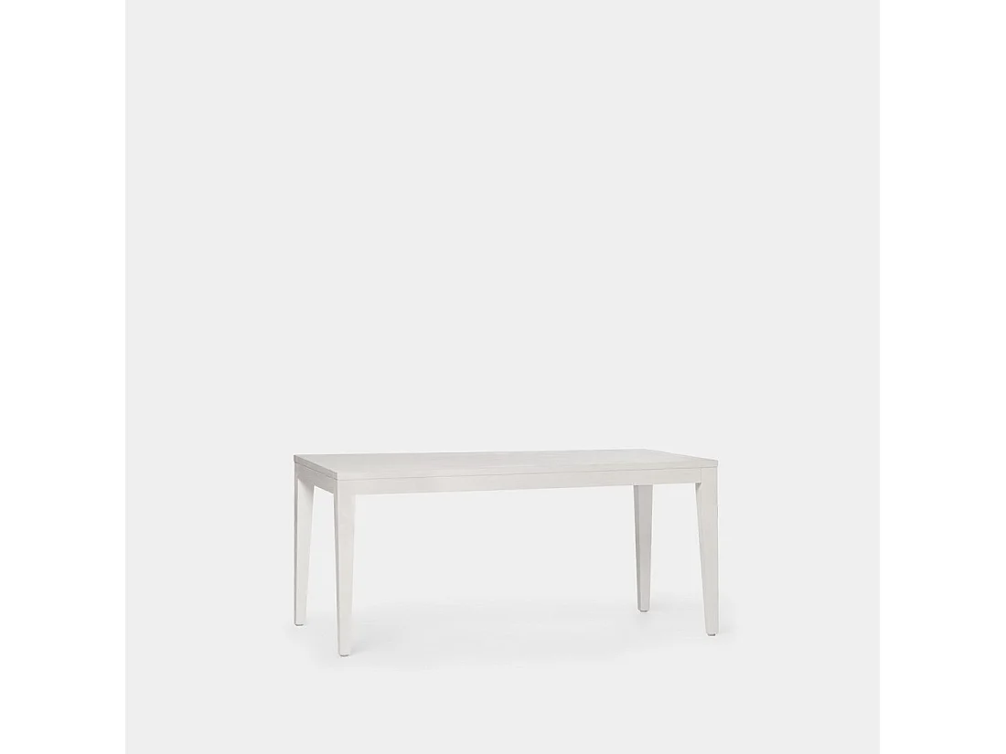 Table basse fixe en laqué blanc 100x45 cm-Mara