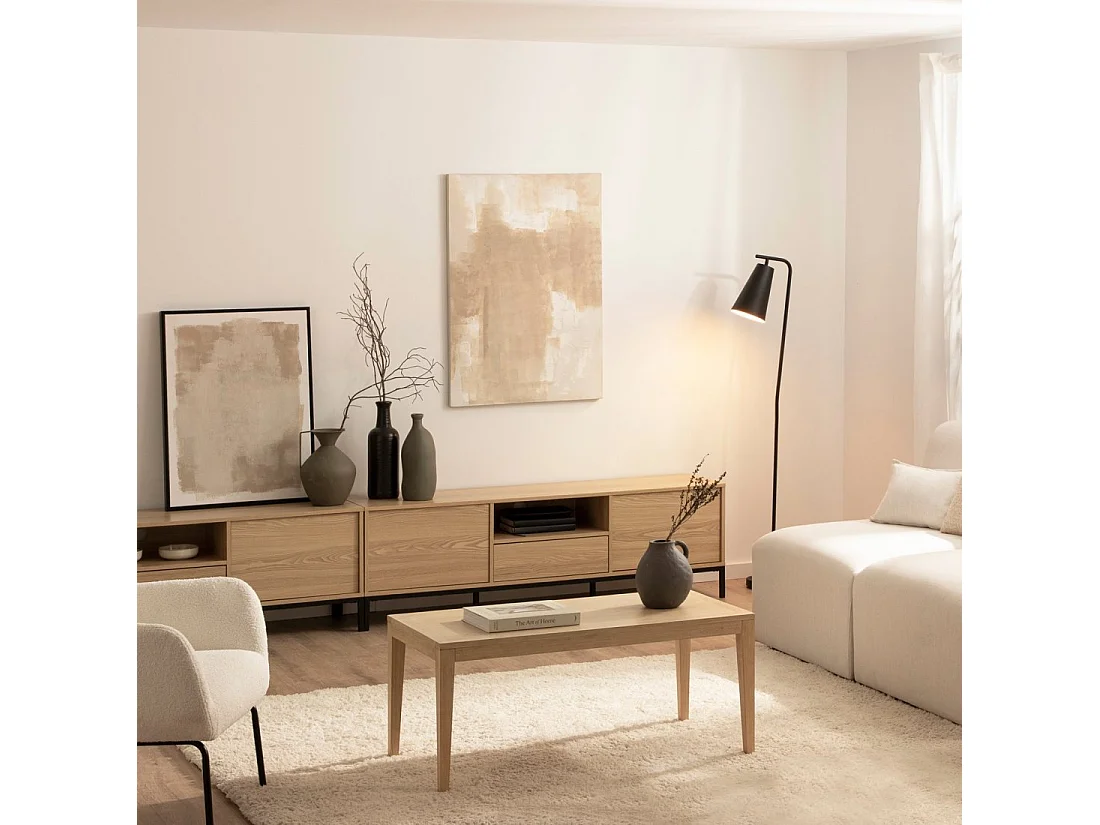 Meuble TV 160 en bois naturel 160x50 cm-Remi