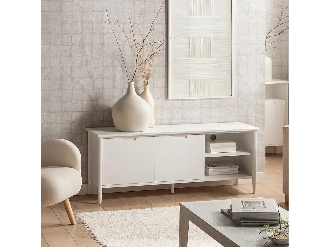 Mueble Tv de Lacado Blanco 55 x 140- Kenan