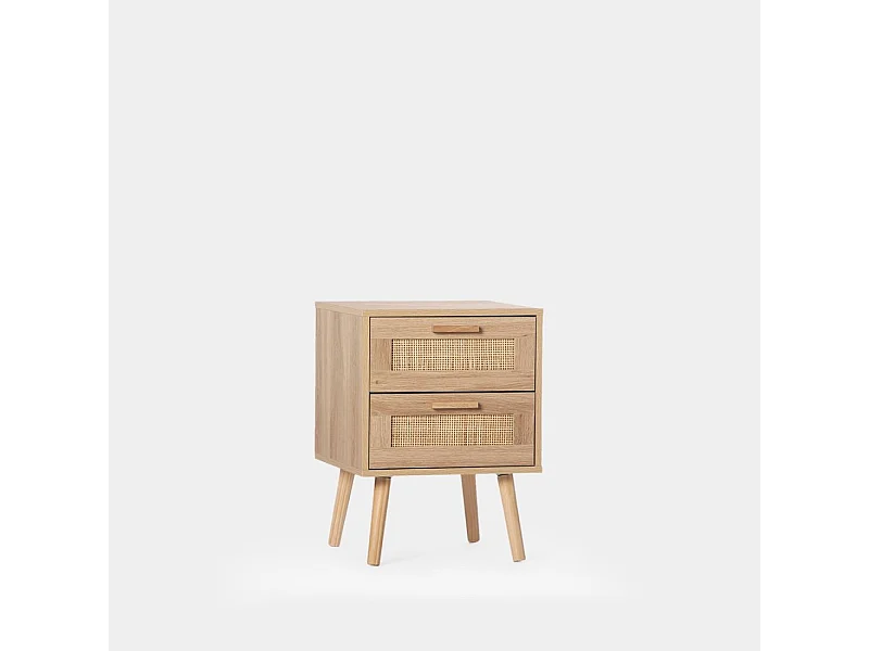 Mesita de noche 1 cajón de Fibra natural Natural 56 x 40- Tahiti