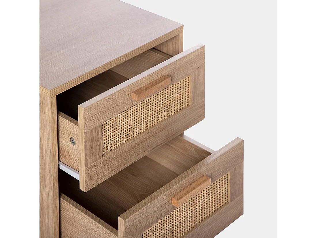 Mesita de noche 1 cajón de Fibra natural Natural 56 x 40- Tahiti