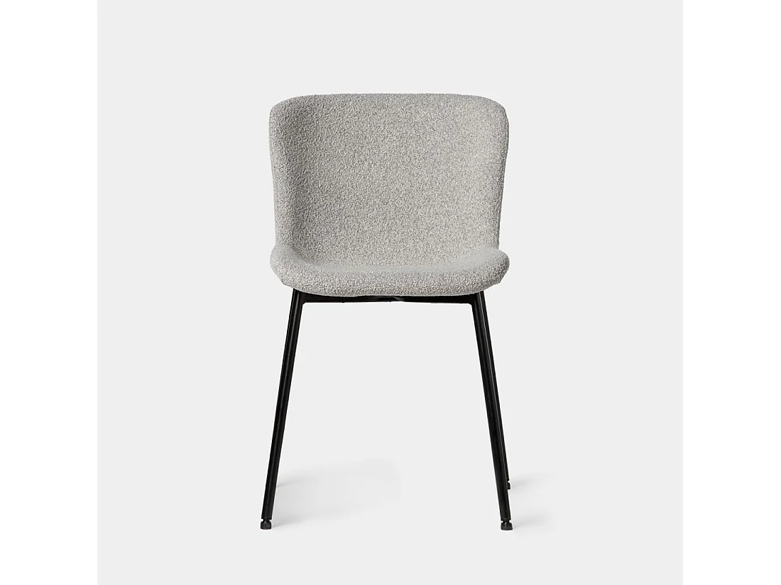 Chaise de salle à manger en bouclé gris 50x80 cm-Ari