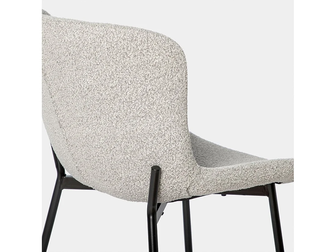 Chaise de salle à manger en bouclé gris 50x80 cm-Ari
