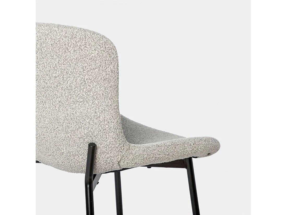 Chaise de salle à manger en bouclé gris 50x80 cm-Ari