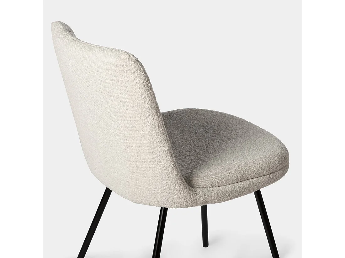 Silla de comedor de Bouclé Beige 83 x 46- Tera