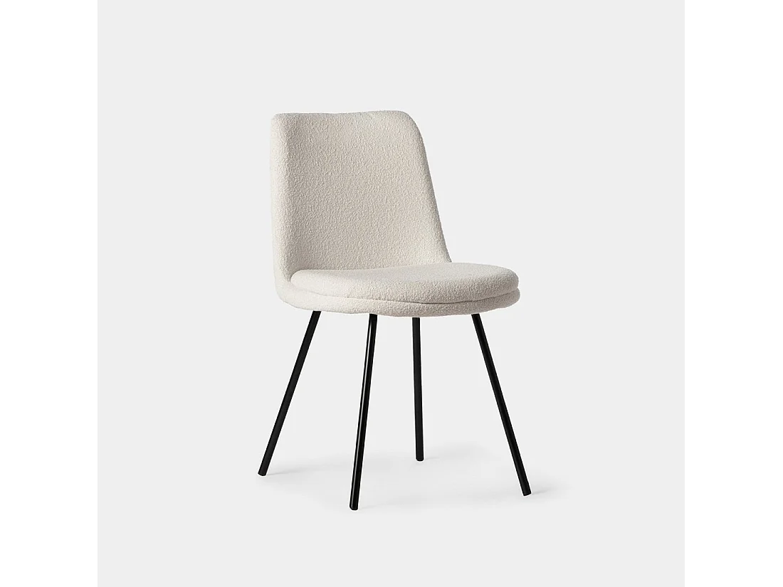 Silla de comedor de Bouclé Beige 83 x 46- Tera