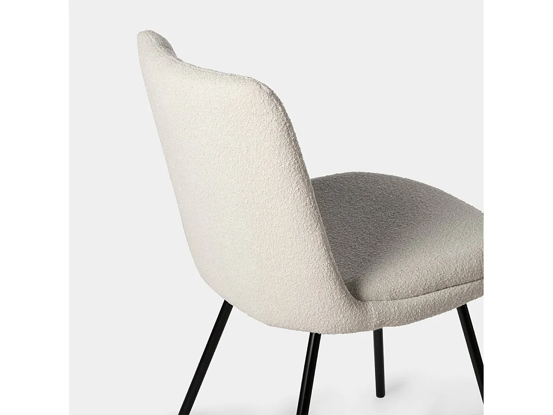 Silla de comedor de Bouclé Beige 83 x 46- Tera