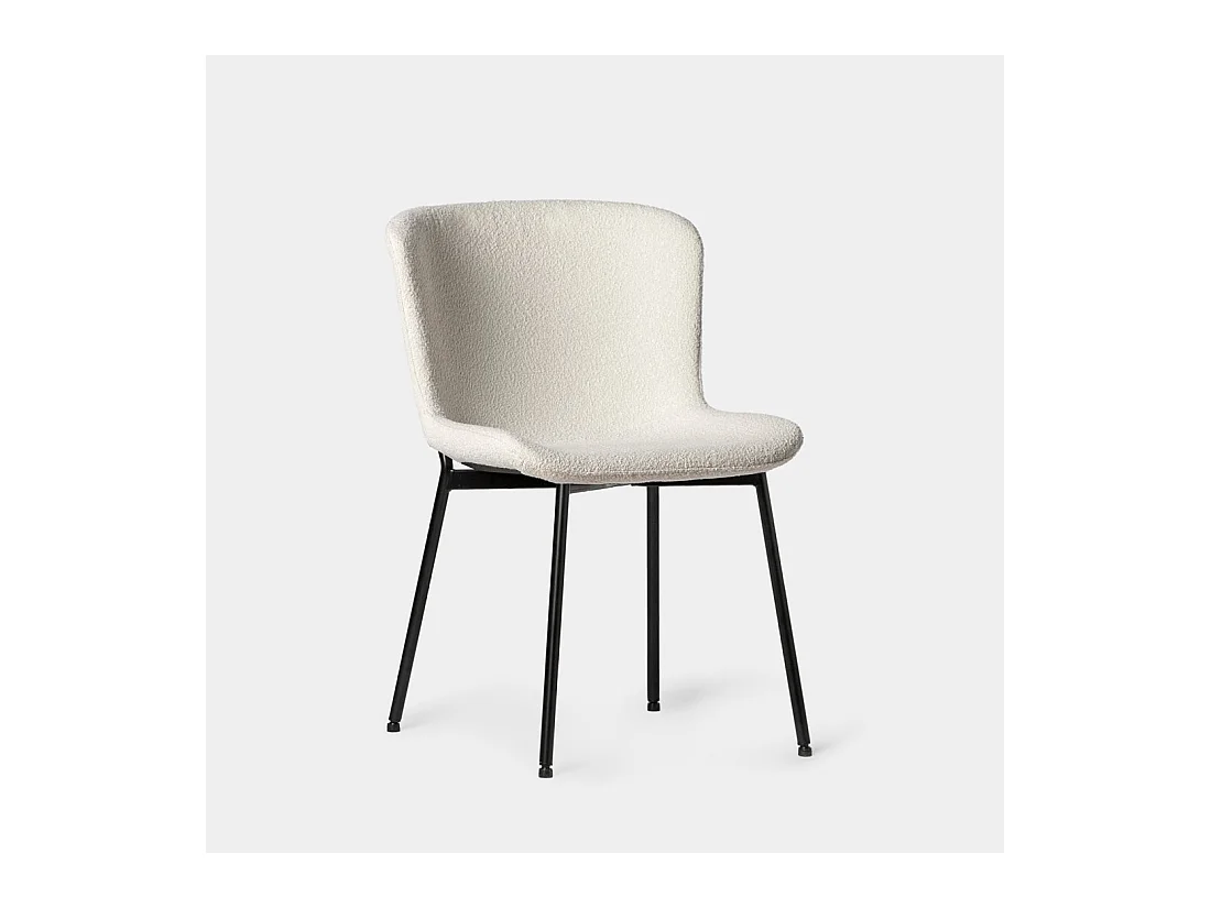 Silla de comedor de Bouclé Beige 80 x 50- Ari