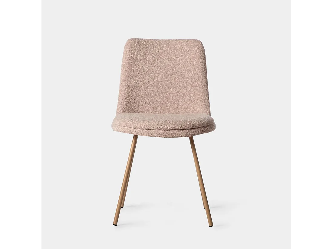 Silla de comedor de Bouclé Rosa nude 83 x 46- Tera
