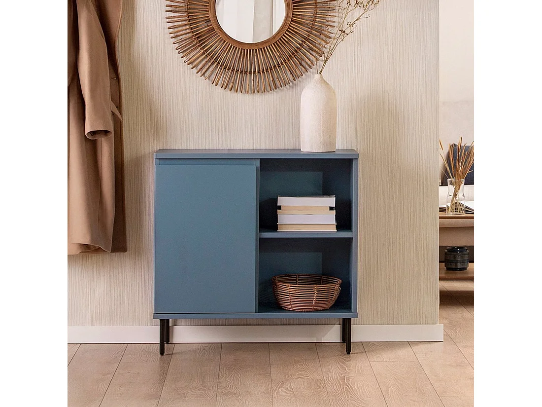 Meuble d'entrée en laqué bleu 80x79 cm-Esben