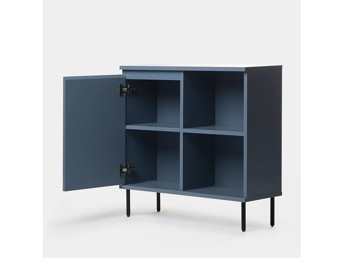 Meuble d'entrée en laqué bleu 80x79 cm-Esben