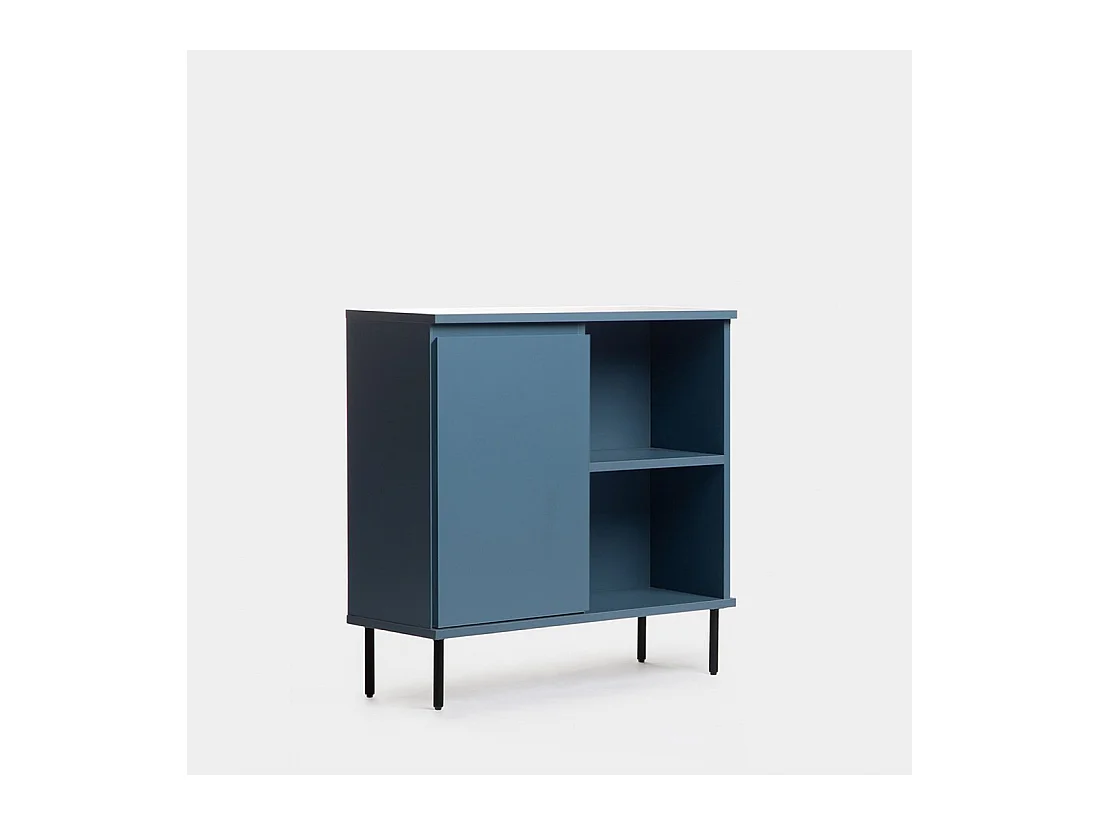 Meuble d'entrée en laqué bleu 80x79 cm-Esben