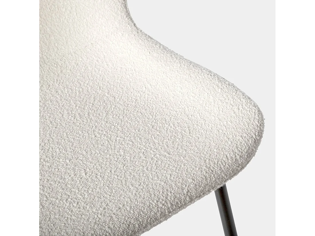 Chaise de salle à manger en bouclé beige 50x80 cm-Ari