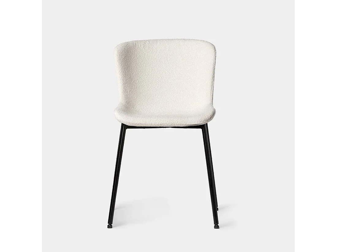 Chaise de salle à manger en bouclé beige 50x80 cm-Ari