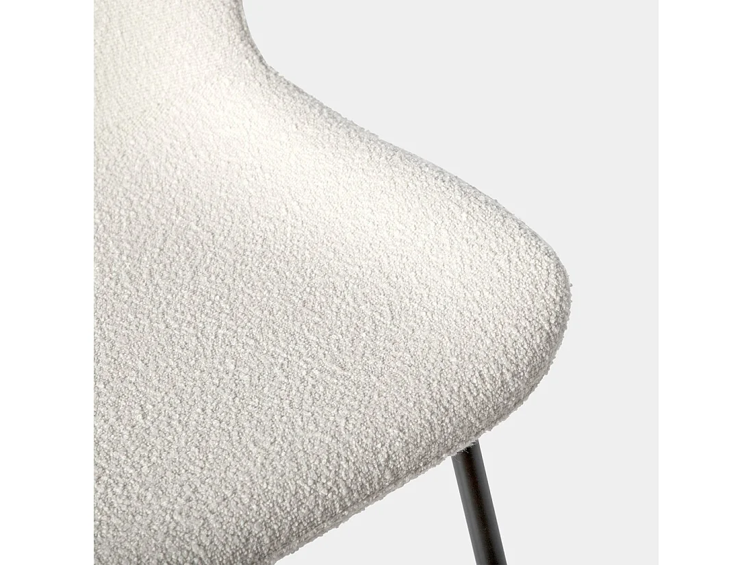 Chaise de salle à manger en bouclé beige 50x80 cm-Ari