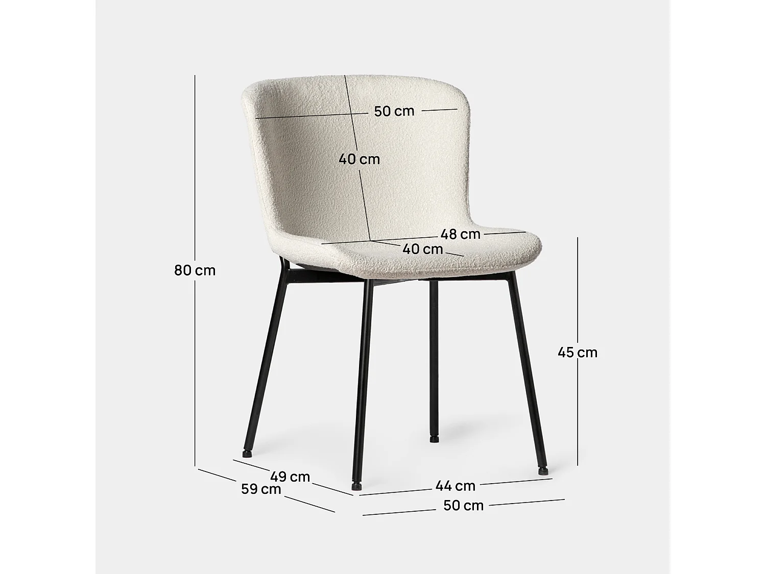 Packs 4 sillas Beige 50 x 80 cm
