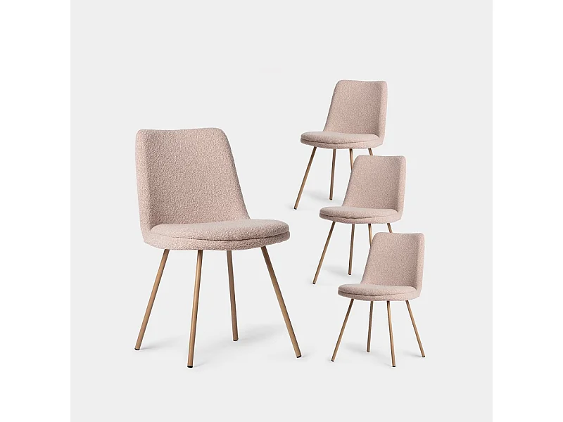 Packs 4 sillas Rosa nude 46 x 83 cm