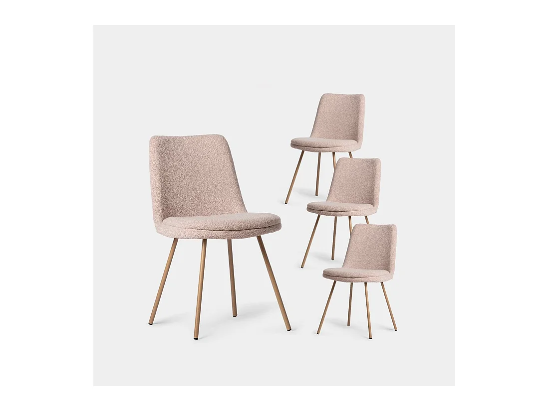 Packs 4 sillas Rosa nude 46 x 83 cm