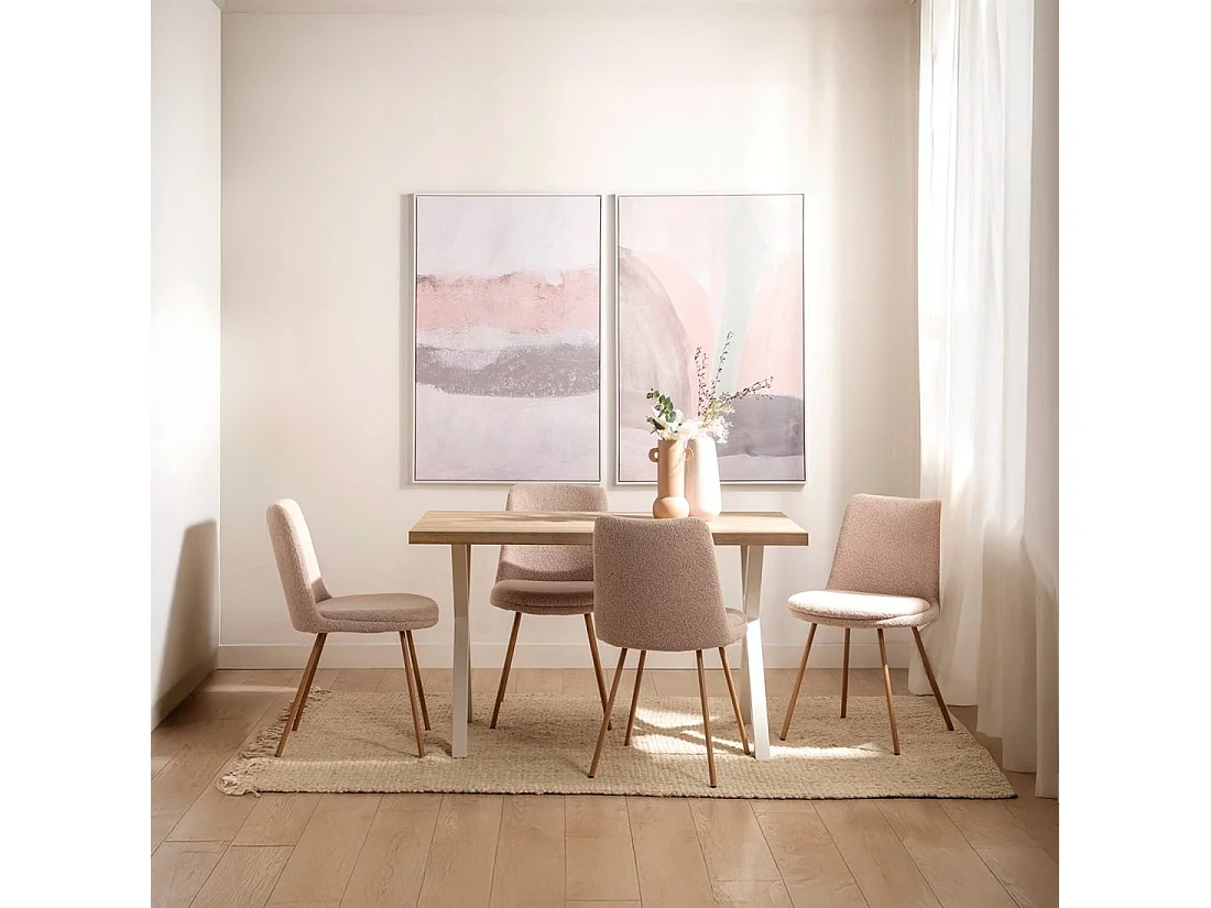 Packs 4 sillas Rosa nude 46 x 83 cm