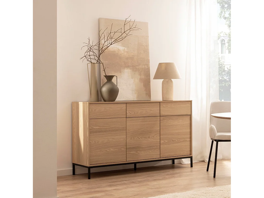 Buffet en bois naturel 148x85 cm-Remi