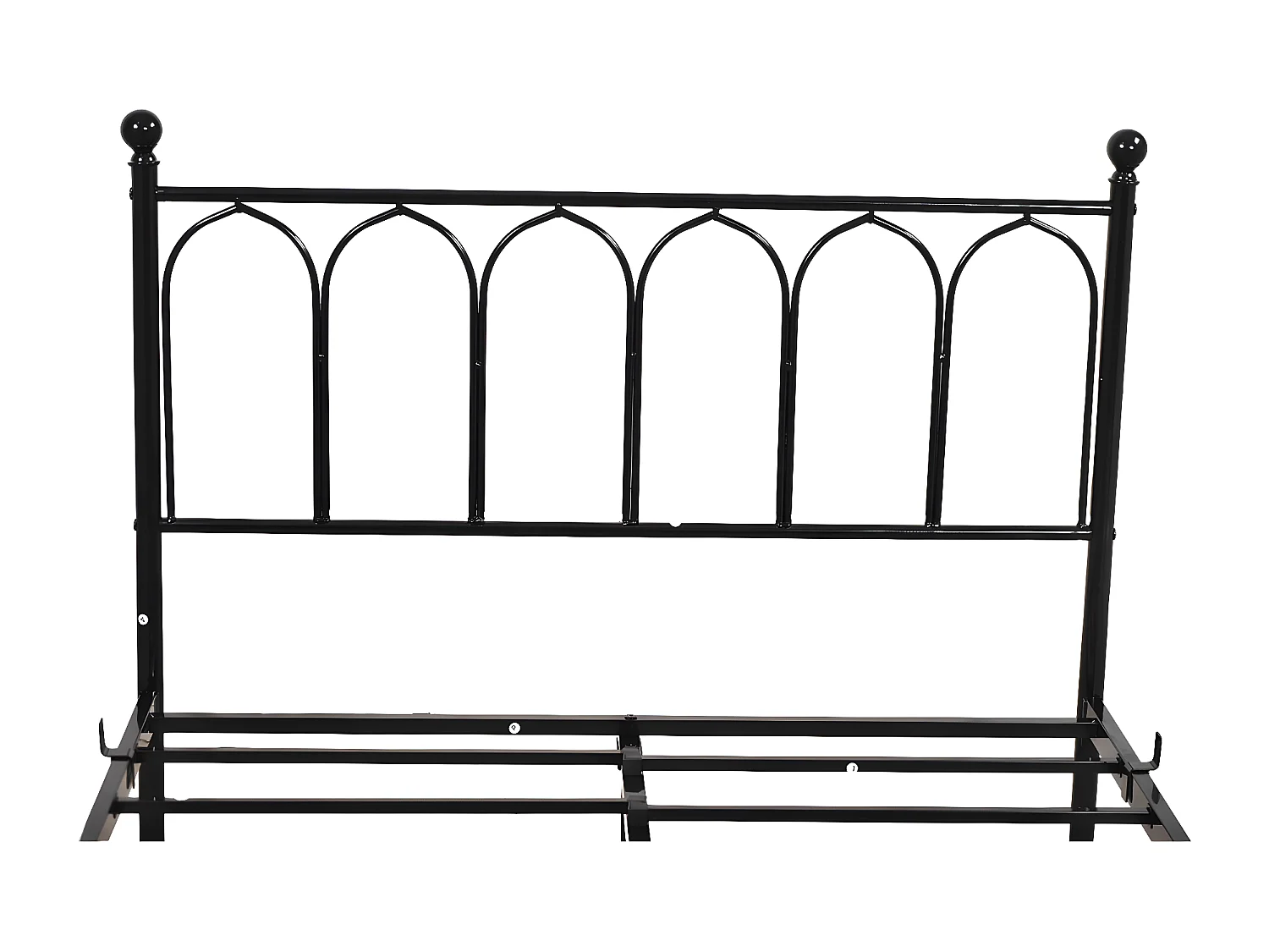 Lit simple 90x200 cm Cadre de lit en métal - Noir