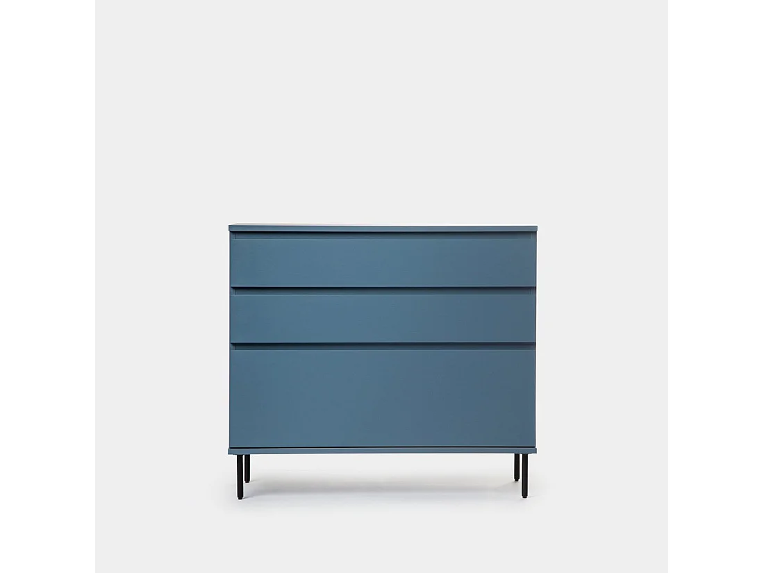 Commode en laqué bleu 100x89 cm-Esben