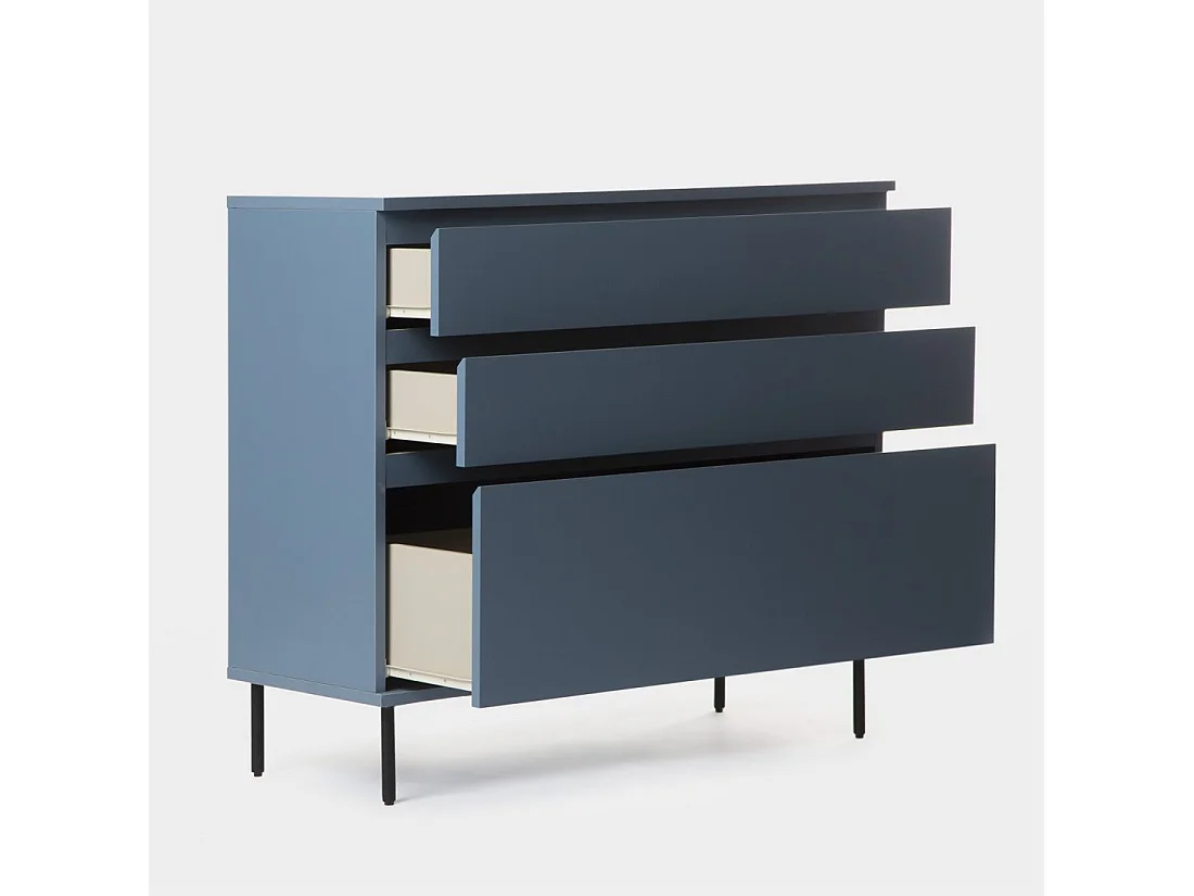 Commode en laqué bleu 100x89 cm-Esben