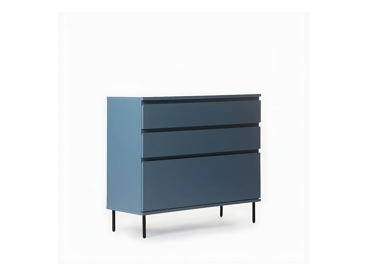 Commode en laqué bleu 100x89 cm-Esben