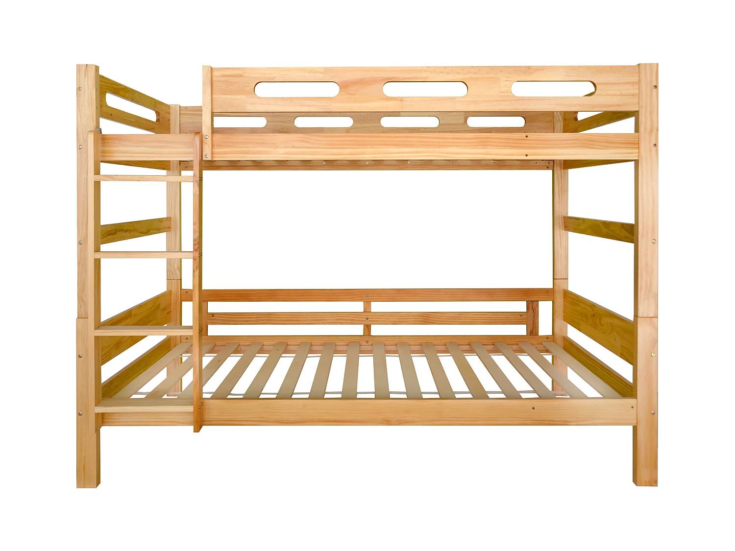 Lit superposé 90 x 200 cm - Litenfant  avec sommiers inclus, pin et MDF - Naturel