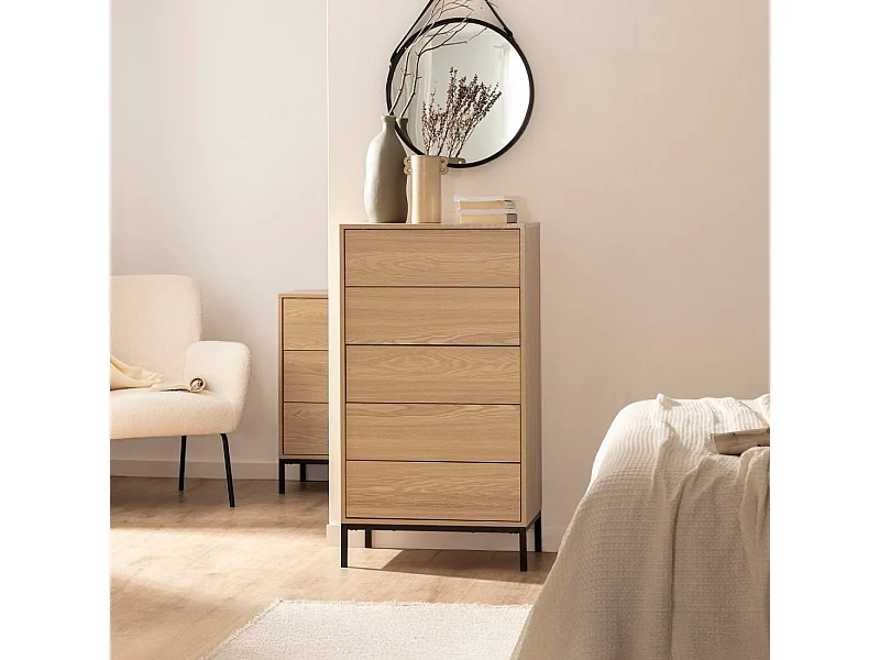 Cajonera en bois naturel 60x110 cm-Remi