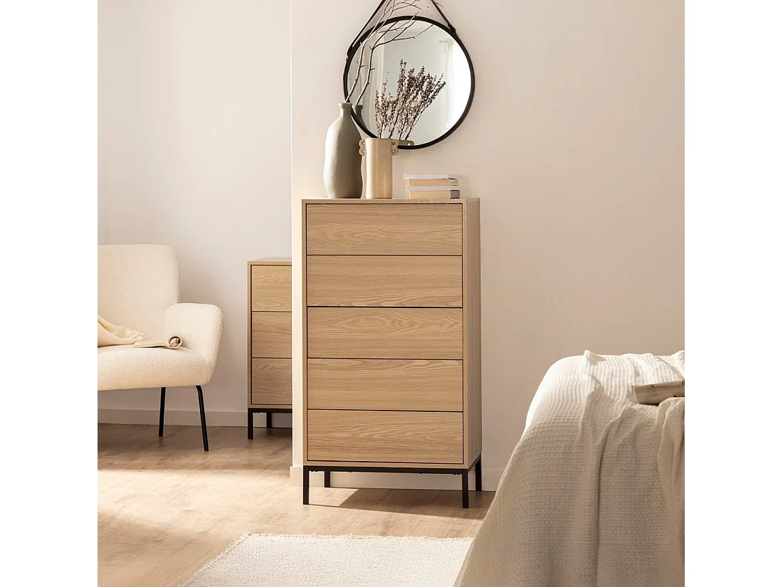 Chiffonnier en bois naturel 60x110 cm-Remi