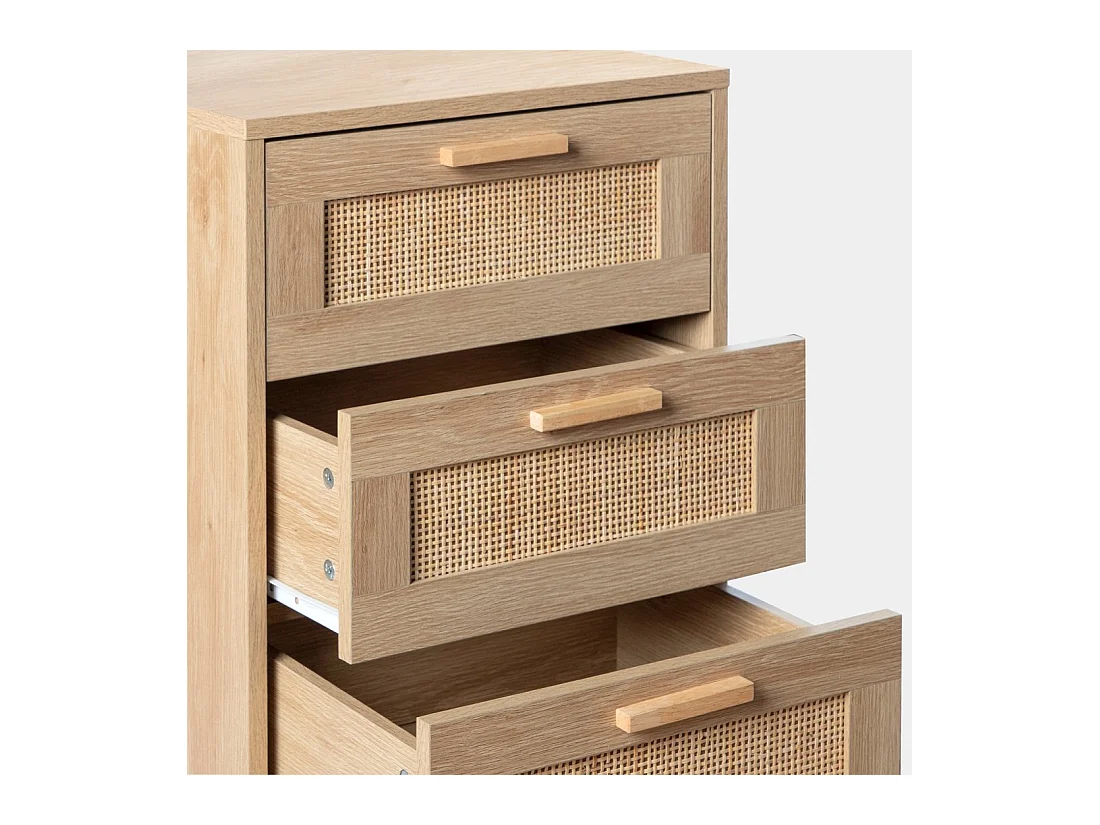 Cajonera estrecha en rotin naturel 42x107 cm-Tahiti