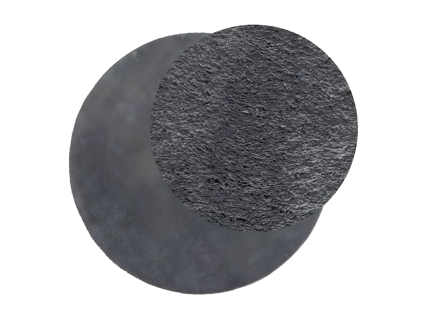 Tapis HUARTE à poils courts doux et lavable anthracite Ø 160 cm QBH33159