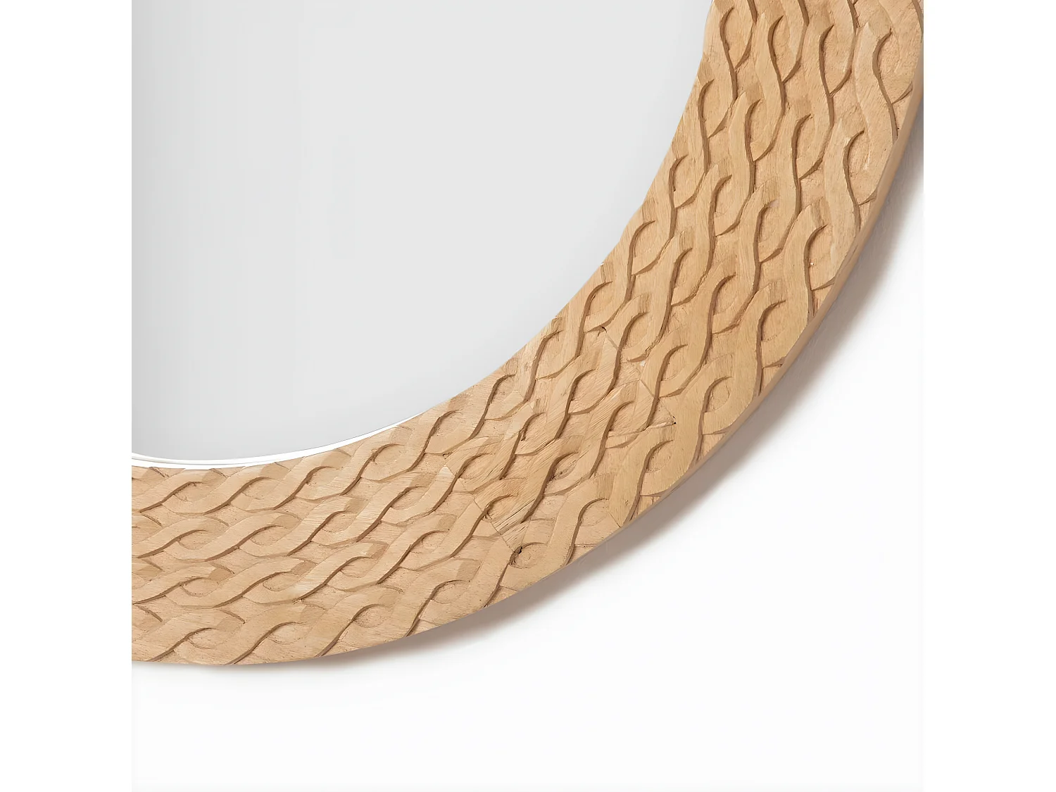 Miroir mural en bois naturel 65x65 cm-Michele