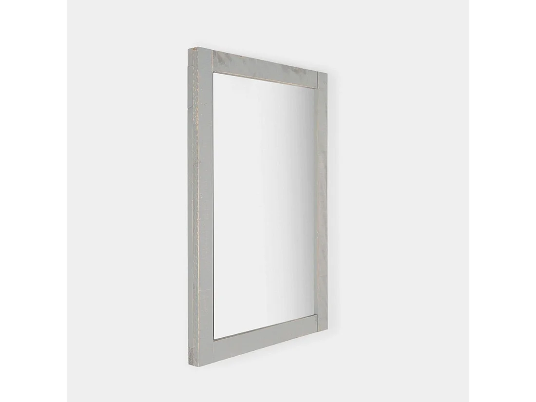 Miroir mural en bois gris 60x90 cm-Braul