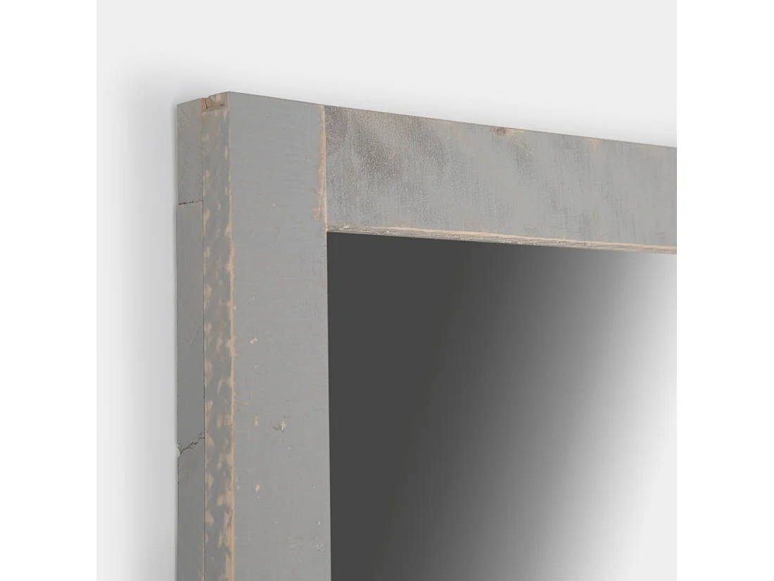 Miroir mural en bois gris 60x90 cm-Braul