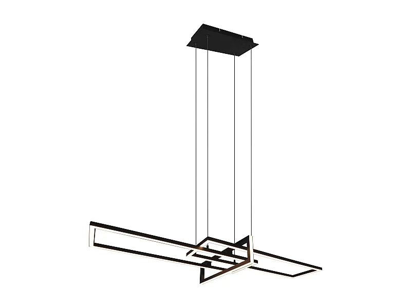 Lampada a sospensione triplo rettangolo, metallo, nero, L 110 cm, Salinas