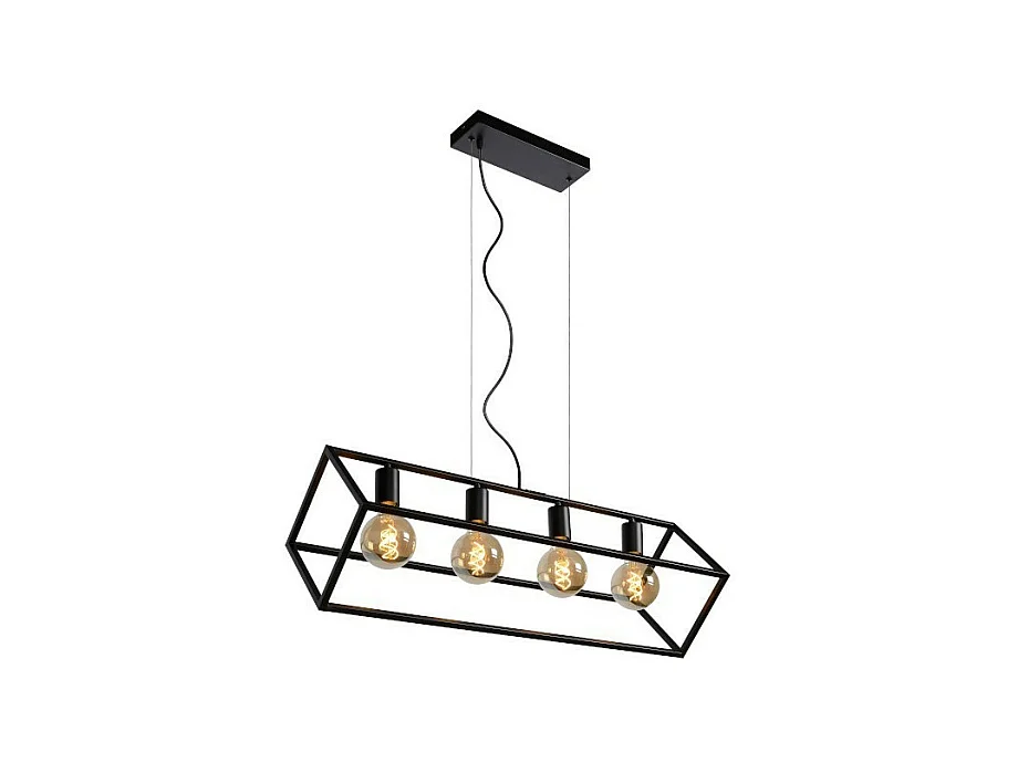 Suspension Led noire Fabian 4 points lumineux - Lucide