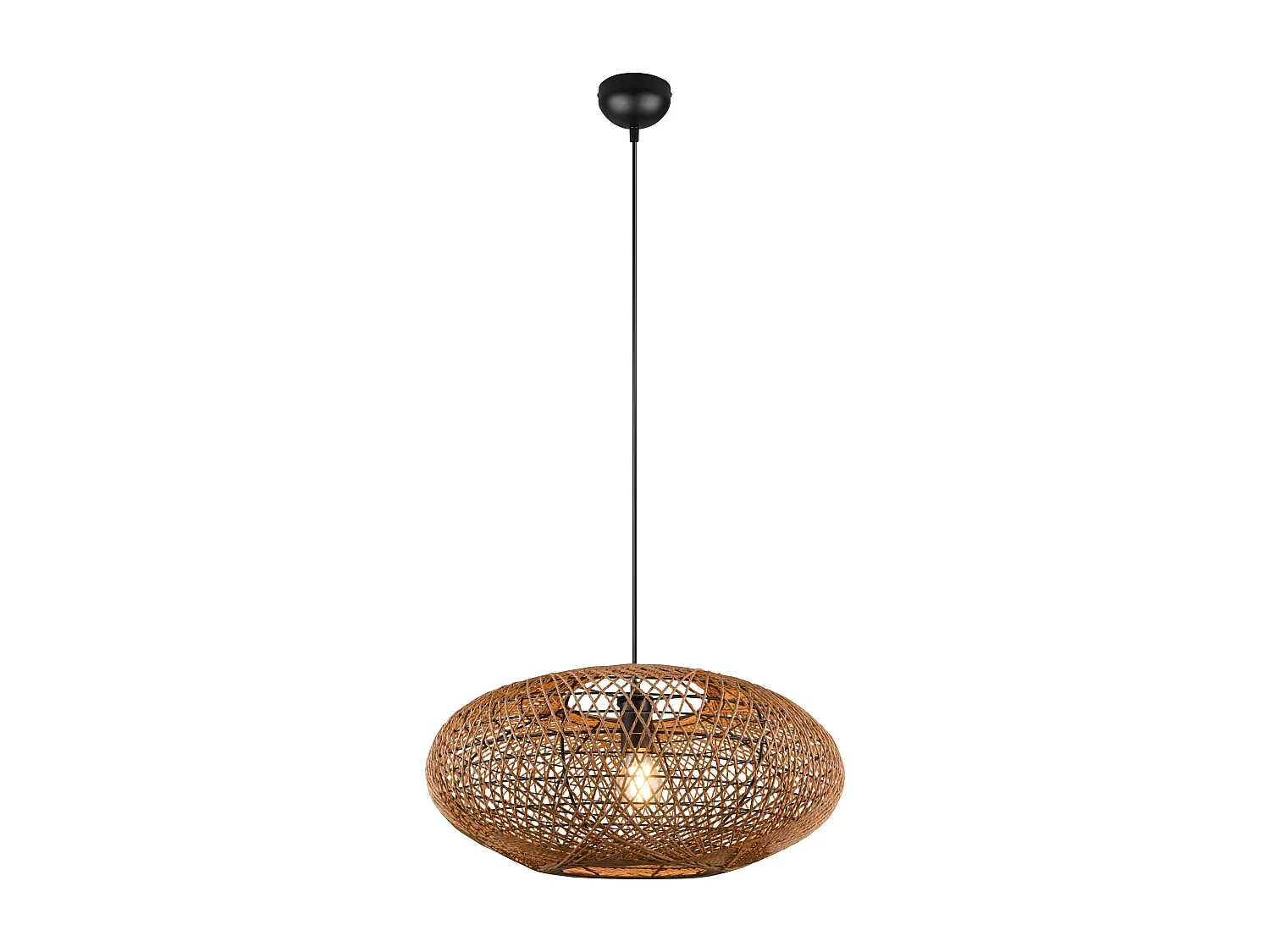 Suspension Led métal et sisal culot E27 - Trio - Hedda