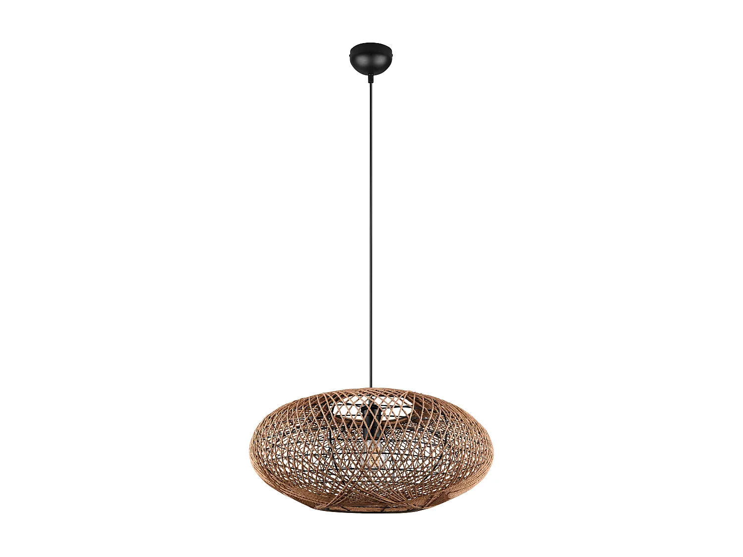 Suspension Led métal et sisal culot E27 - Trio - Hedda