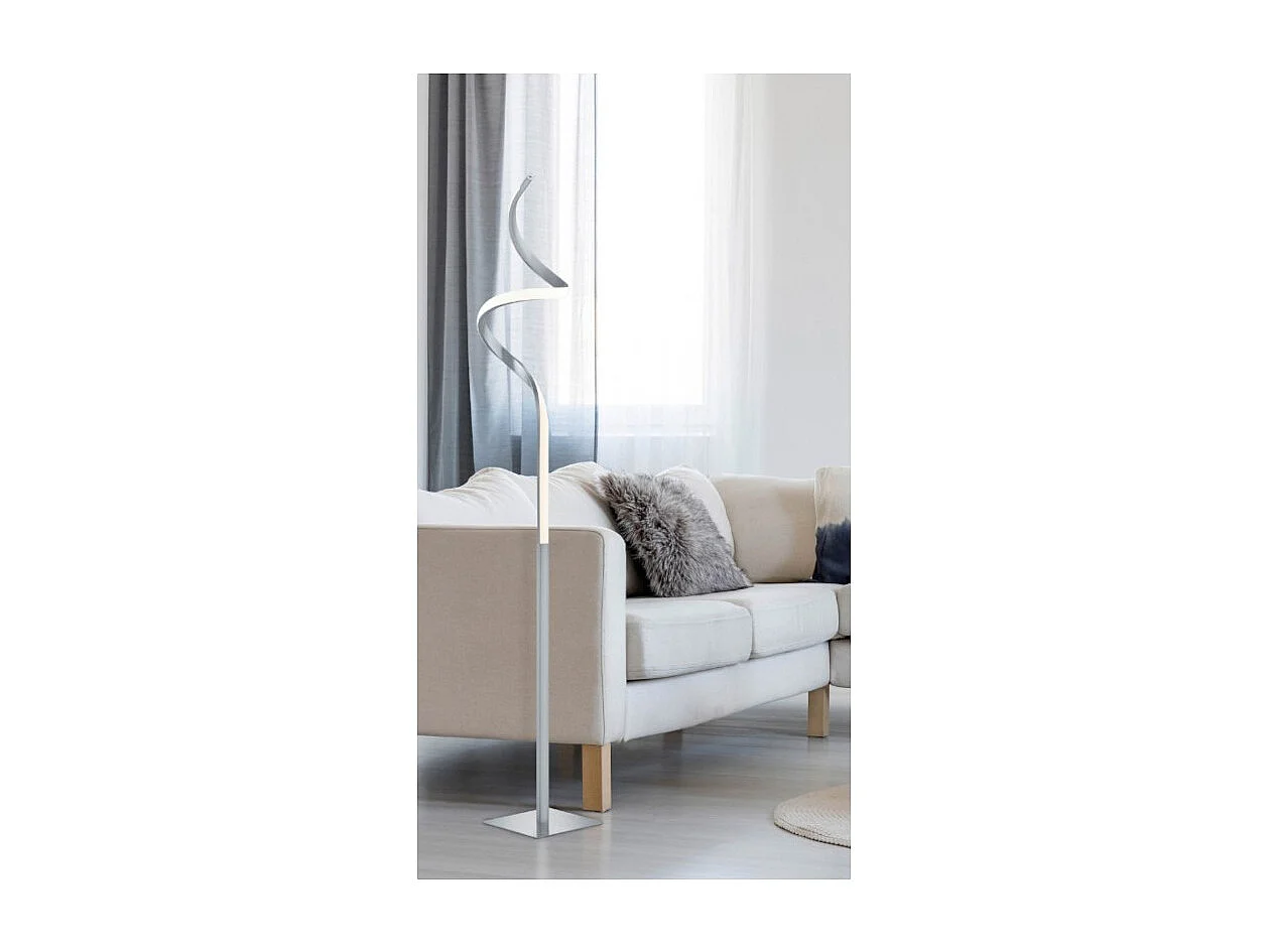 Piantana LED, metallo, nichel opaco, 20,5x145x20,5 cm, Course