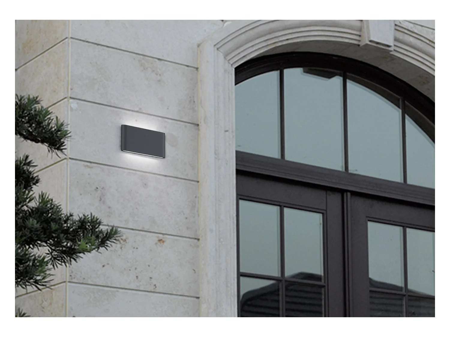 Applique da esterno LED 2 luci, alluminio, antracite, 17,5x9x3 cm, Thames Ii