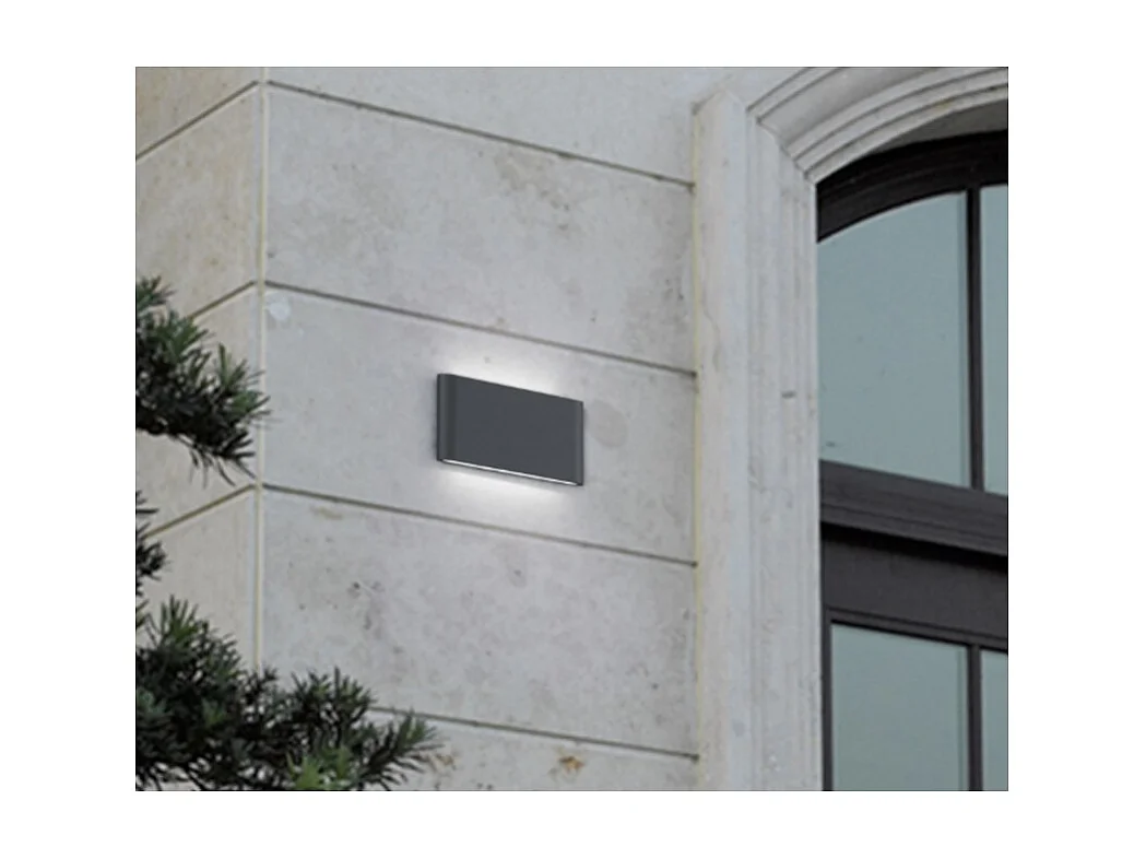 Applique da esterno LED 2 luci, alluminio, antracite, 17,5x9x3 cm, Thames Ii