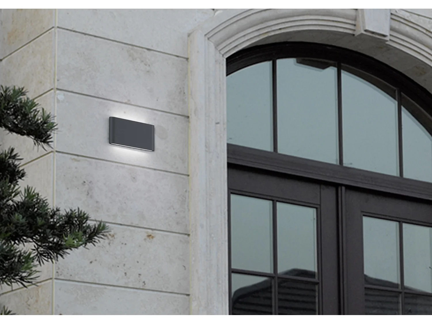 Applique da esterno LED 2 luci, alluminio, antracite, 17,5x9x3 cm, Thames Ii