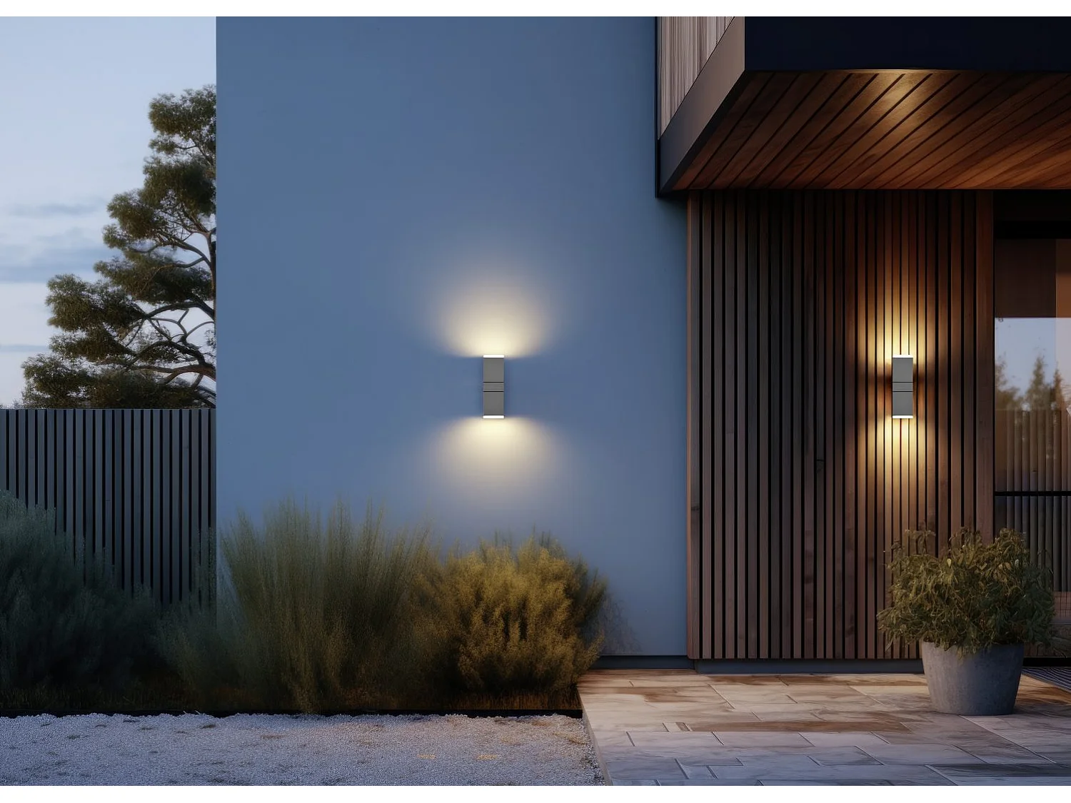 Applique da esterno LED 2 luci, alluminio, antracite, 9x28x10,6 cm, Avon