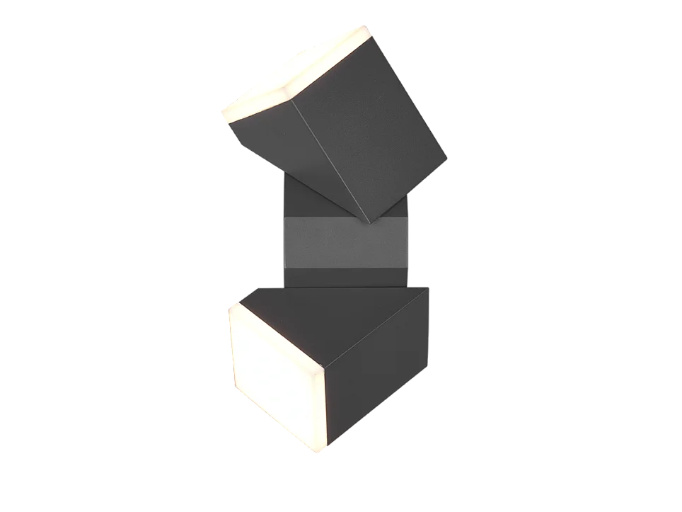 Applique da esterno LED 2 luci, alluminio, antracite, 9x28x10,6 cm, Avon