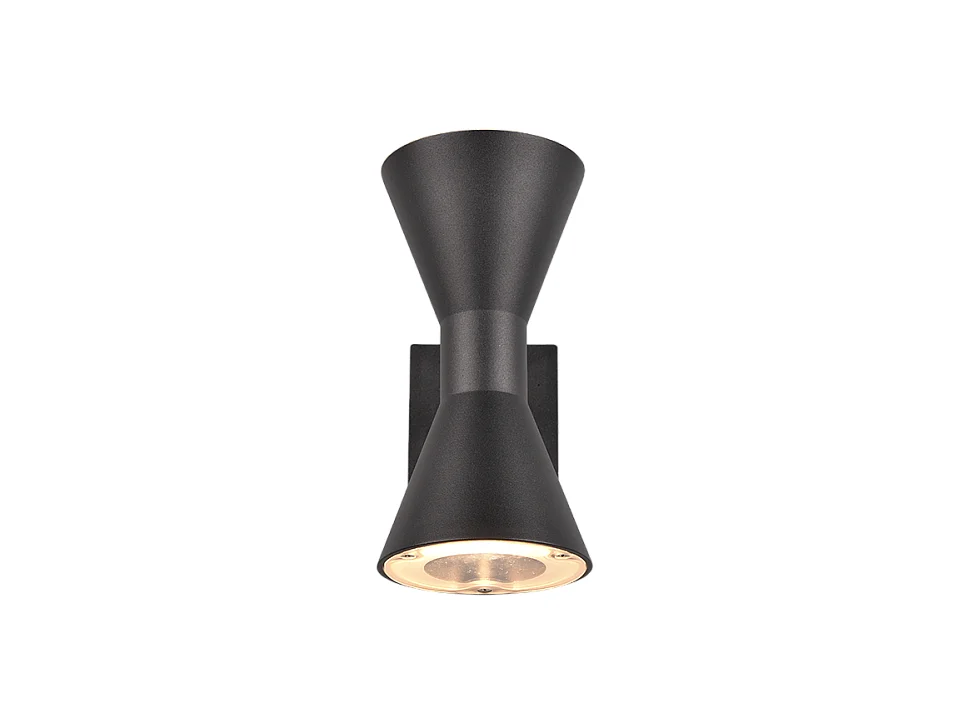 Applique murale Led extérieure bi-directionnelle noire mat - Trio - Ardas