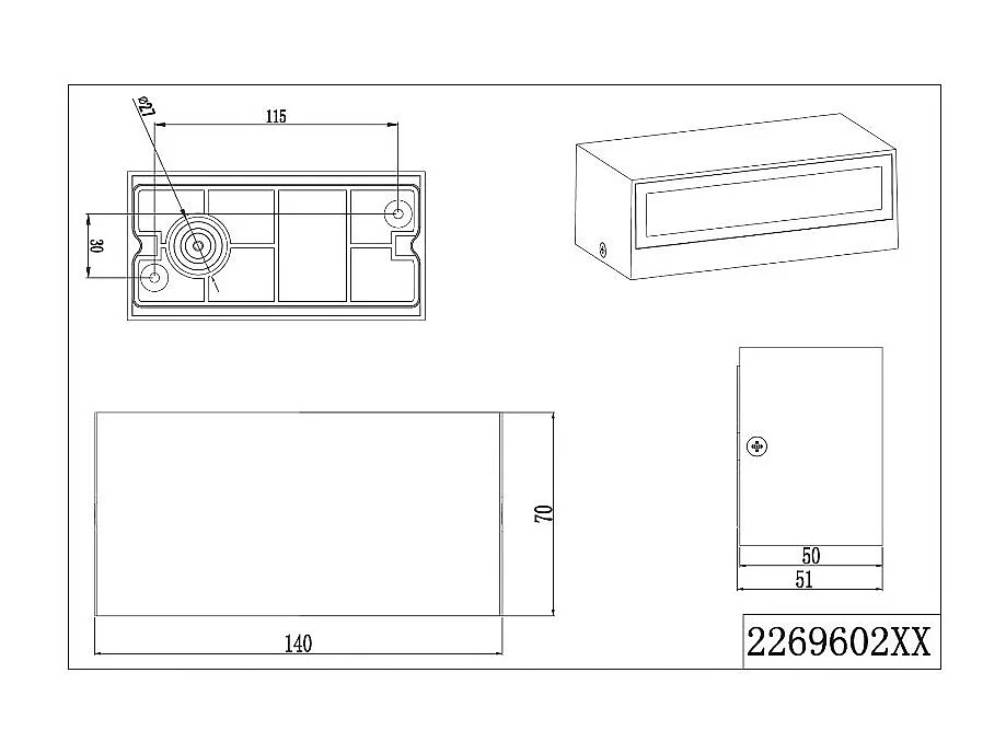 Applique extérieure étanche bi-directionnelle anthracite - Trio - Trent